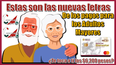 Estas son las nuevas letras de los pagos para los Adultos Mayores...¿Te toca a ti los $6,200 pesos?
