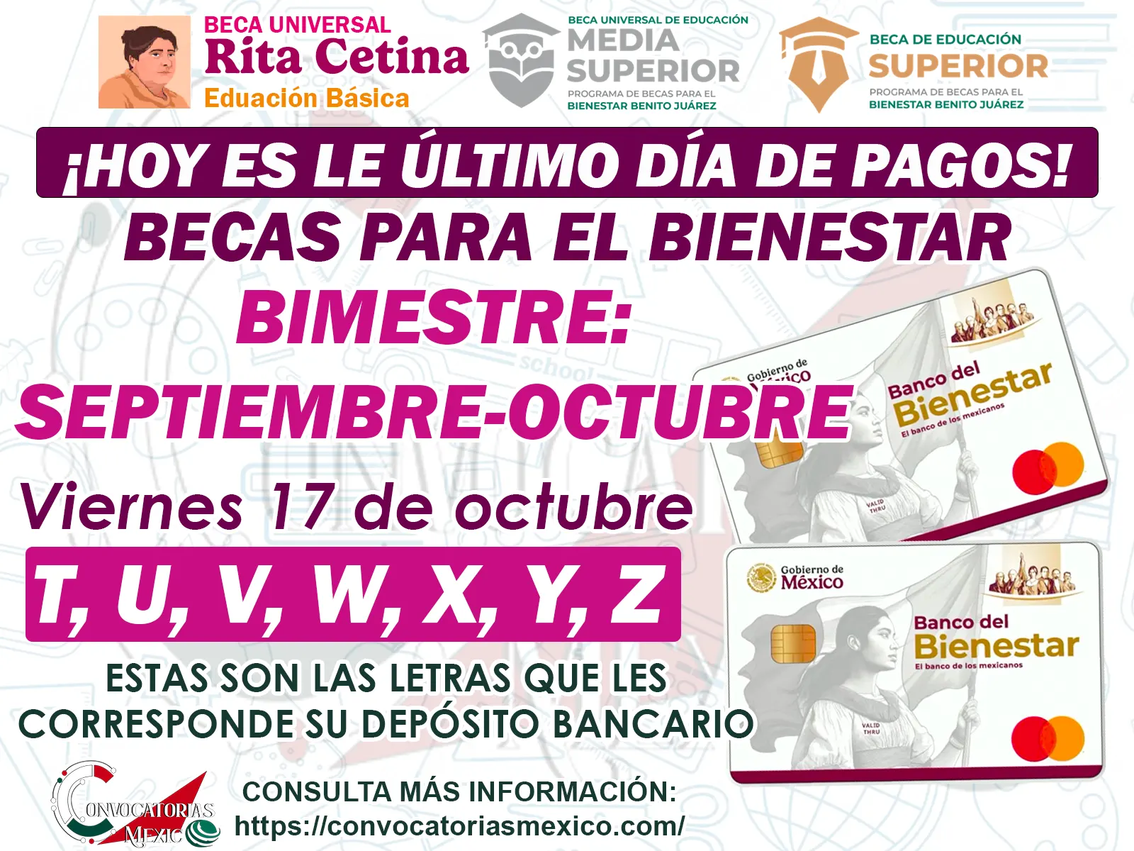 Estas son las últimas letras que recibirán pago este viernes 17 de octubre ¡Si aún no te cae tal vez a ti te corresponde recibir!