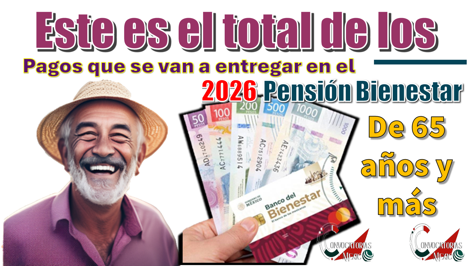 Este es el total de los pagos que se van a entregar en el 2026 | Pensión Bienestar de 65 años y más