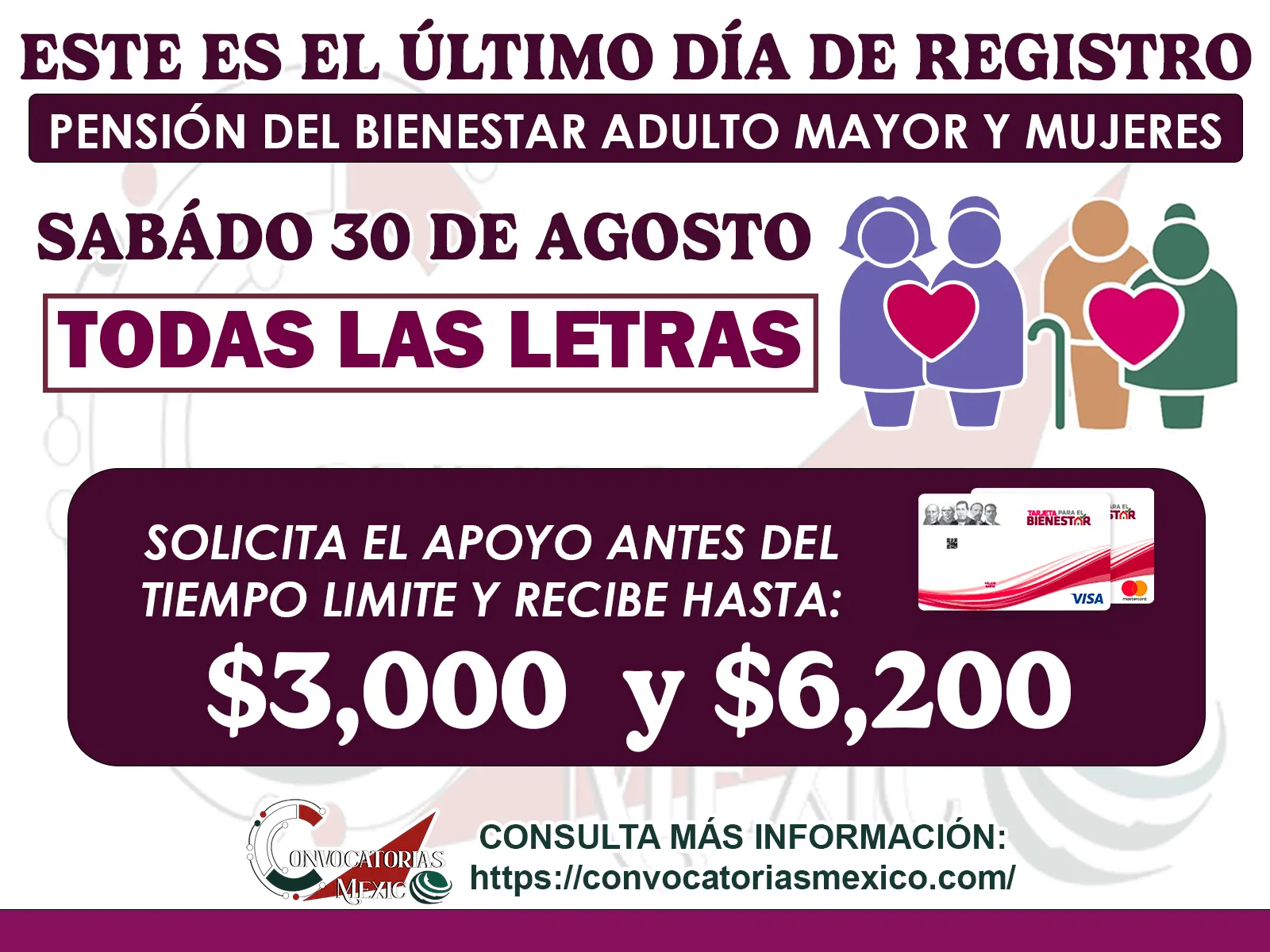 Este es el último día de registro para las Pensiones del Bienestar