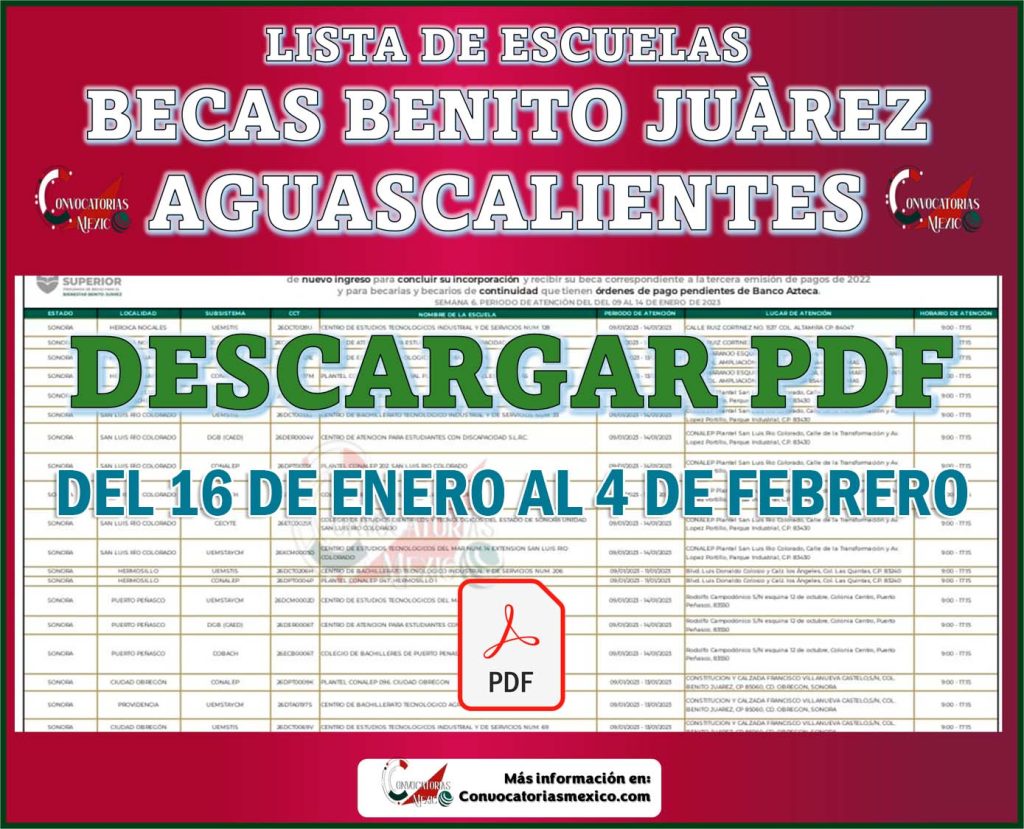 Esto es lo que debes saber si vives en Aguascalientes y eres beneficiario de la beca Benito Juárez: lista de escuelas