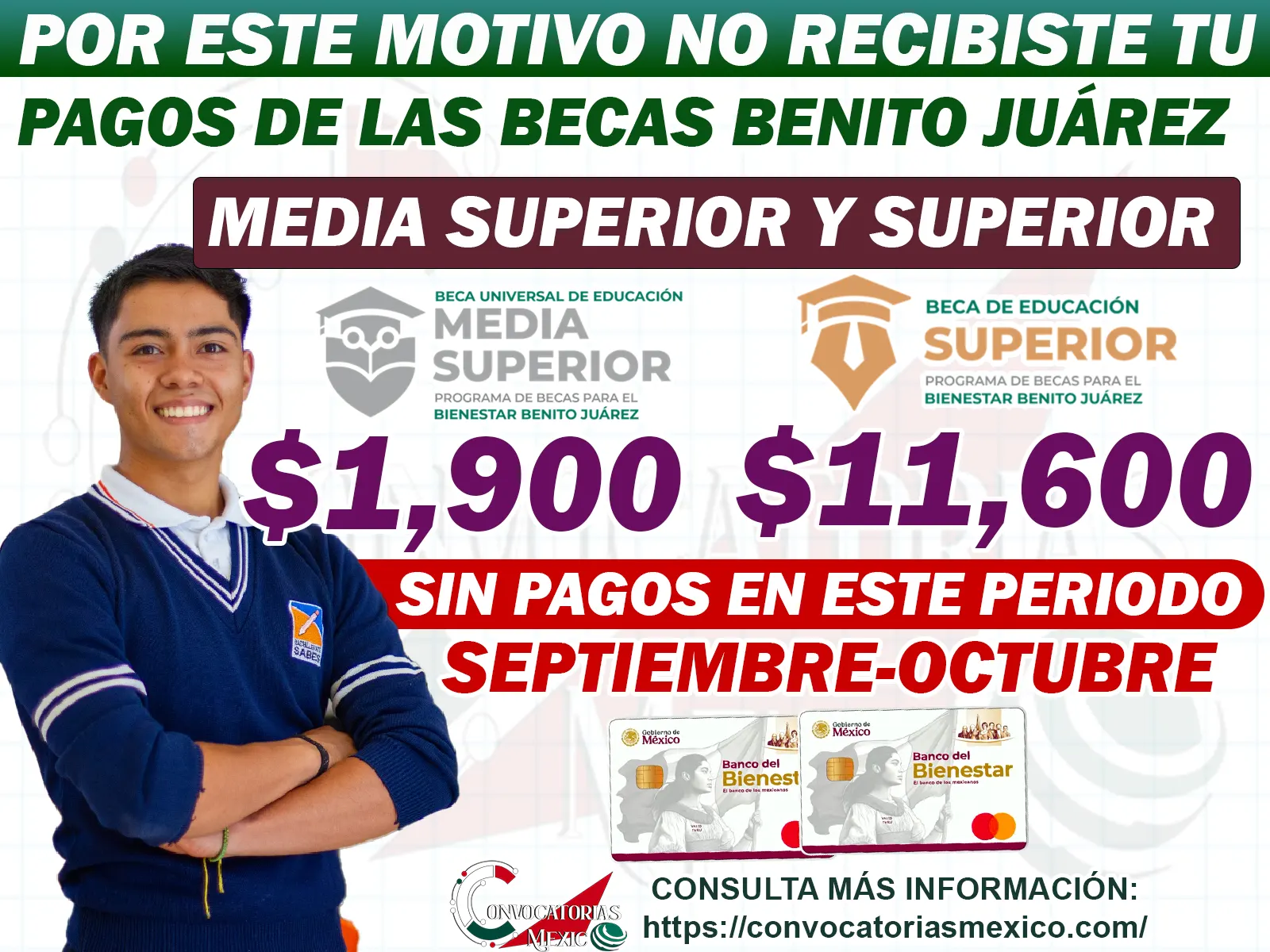 Estos son los motivos por los cuales no recibiste pago este bimestre:  Media Superior y Superior