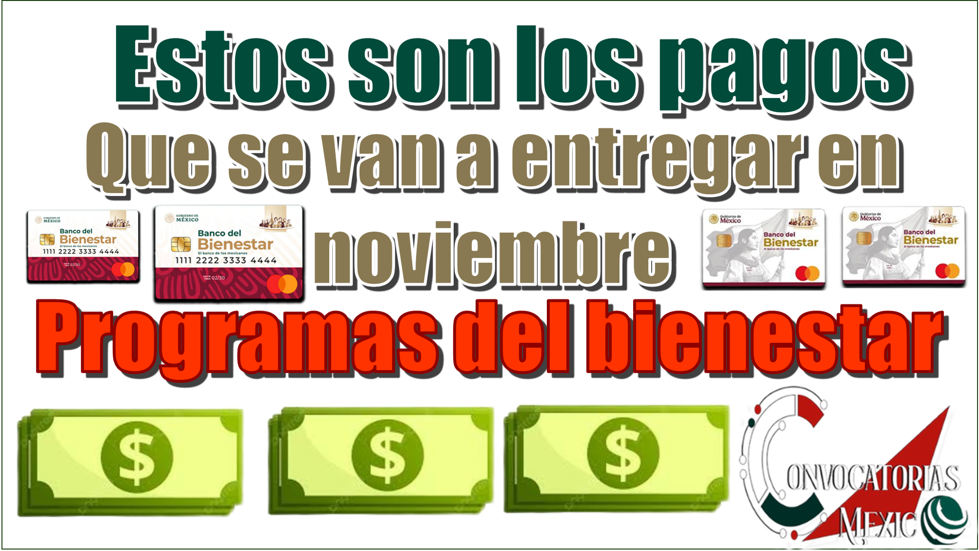 Estos son los pagos que se van a entregar en noviembre | Programas del bienestar 