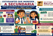 Estudiantes que ingresen a secundaria deberán actualizar su registro para seguir recibiendo la Beca Rita Cetina