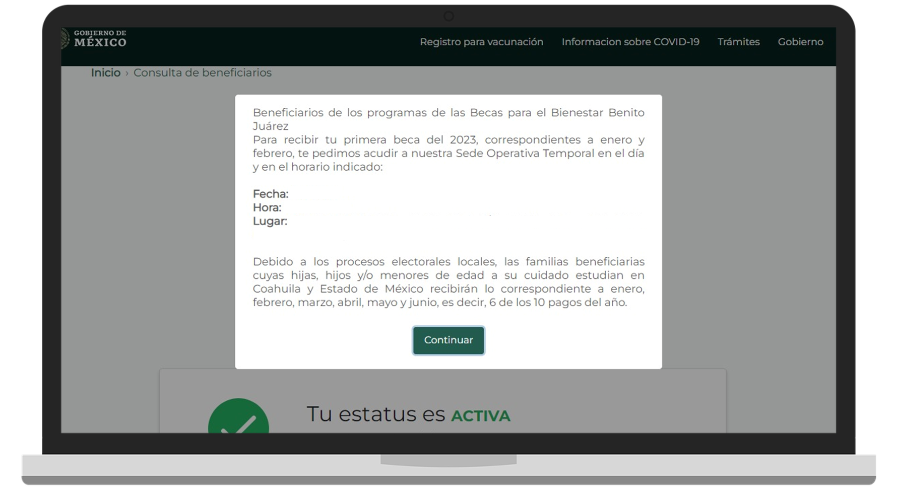 Consulta la Fecha de Pago Becas Benito Juárez