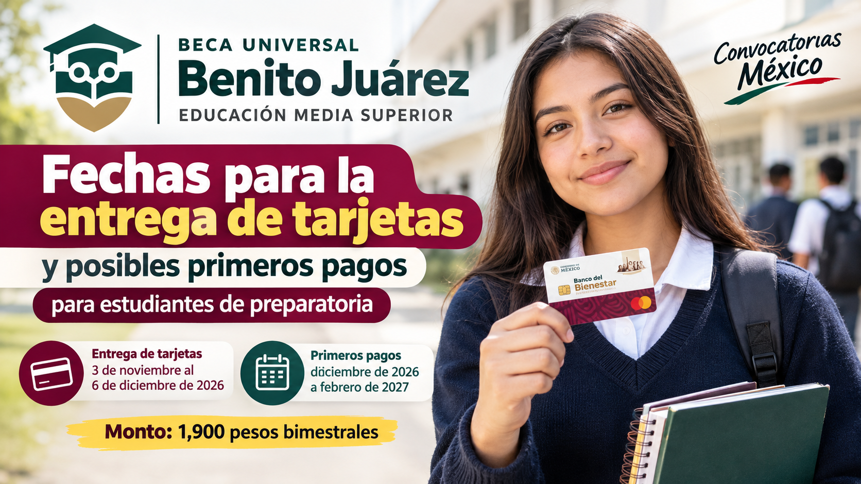 Beca Benito Juárez 2026: fechas para la entrega de tarjetas y posibles primeros pagos para estudiantes de preparatoria