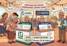 Fechas de pago: Pensión IMSS e ISSSTE - Junio 2026