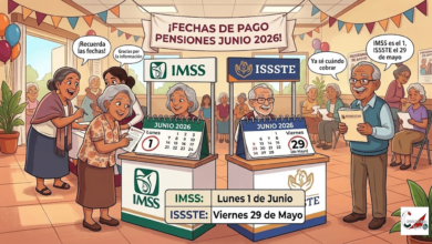 Fechas de pago: Pensión IMSS e ISSSTE - Junio 2026