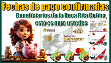 Fechas de pagos confirmadas…¡Beneficiarios de la Beca Rita Cetina, esto es para ustedes