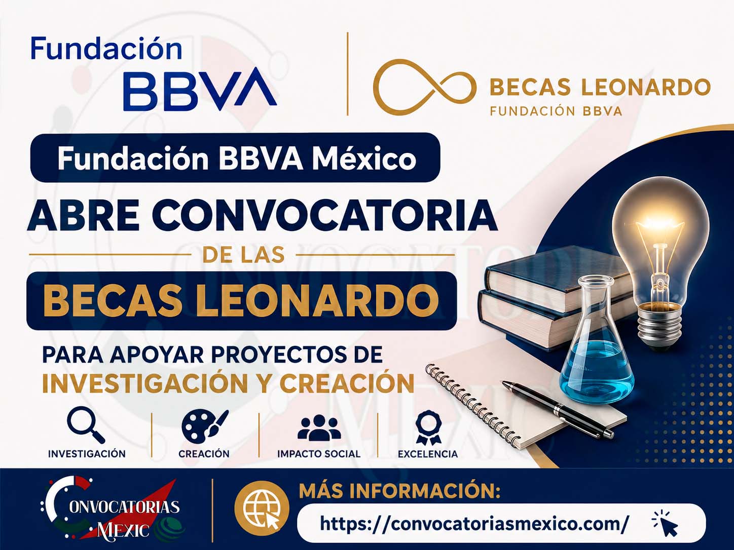 Fundación BBVA lanza la primera edición de Becas Leonardo ¡Recibe hasta un millón de pesos dólares para investigadores y creadores
