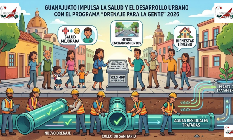 Guanajuato impulsa la salud y el desarrollo urbano con el programa "Drenaje para la Gente en Localidades Urbanas" 2026