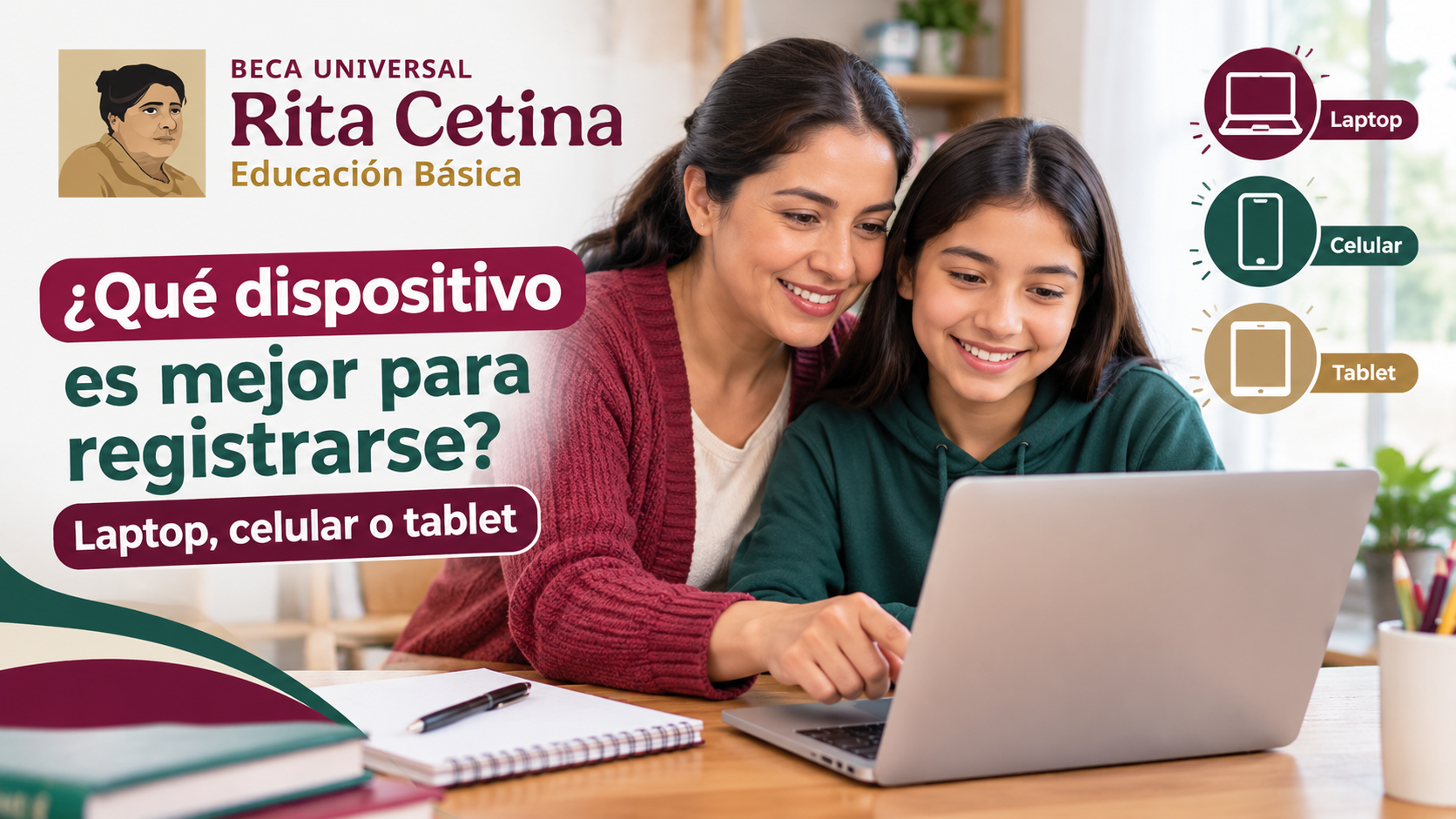 Beca Rita Cetina 2026: ¿Qué dispositivo es mejor para registrarse, laptop, celular o tablet?