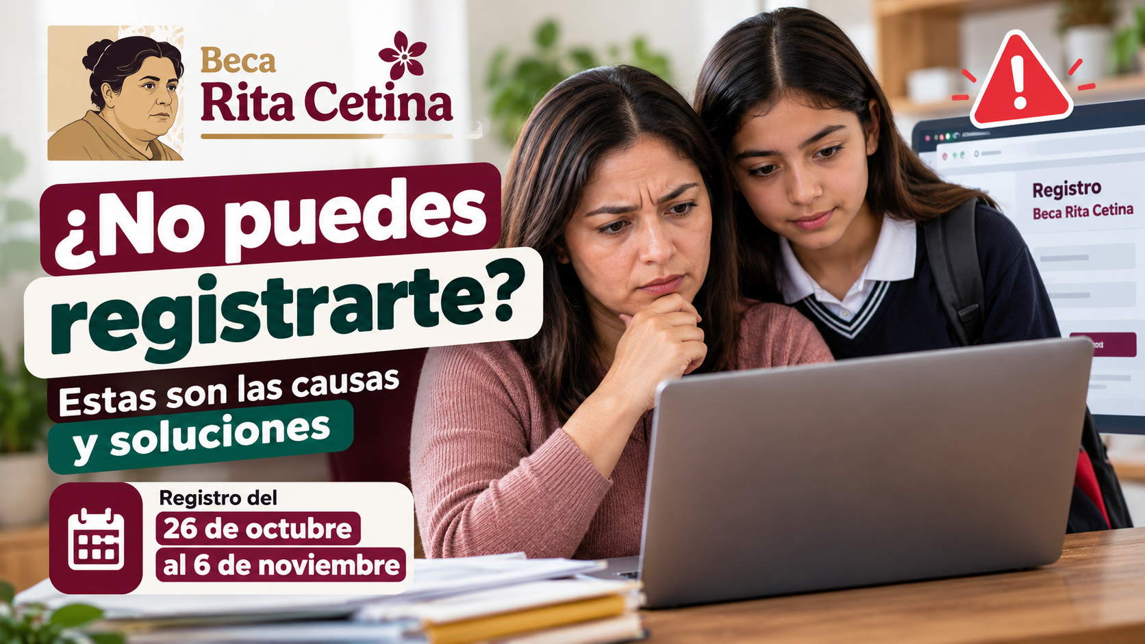 ¿No puedes registrarte en la Beca Rita Cetina? Estas son las causas y soluciones para completar tu solicitud