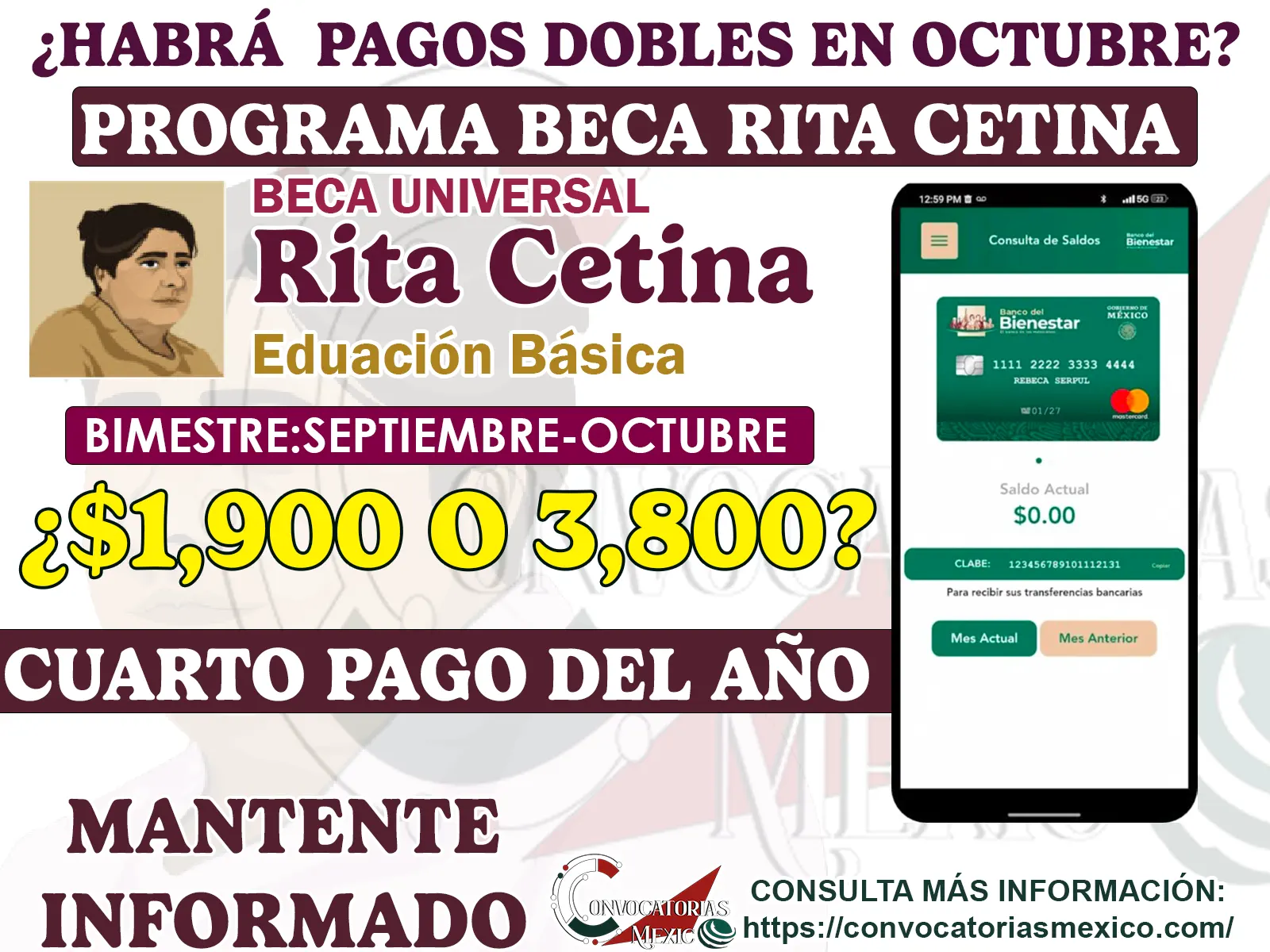 ¿Habrá pagos dobles en el mes de octubre? Conoce si esto es de verdad: Beca Rita Cetina 