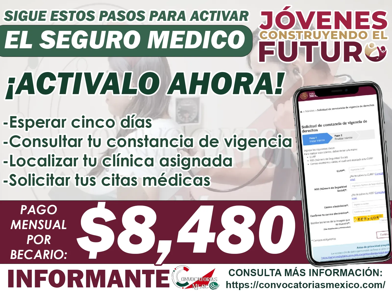 IMSS para Jovenes Construyendo el Futuro pasos para activar tu seguro medico ¡Obten este gran apoyo