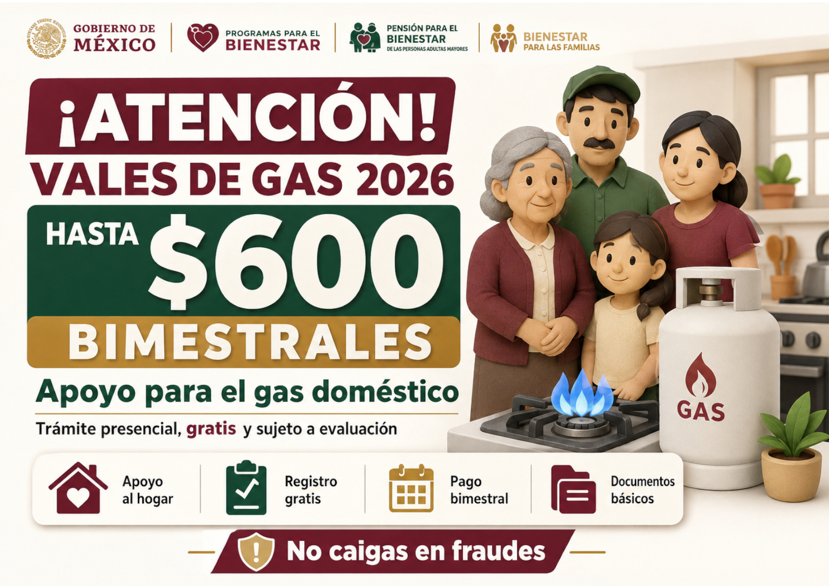 Vales de Gas en Baja California 2026: apoyo de hasta $600 pesos para familias de bajos recursos