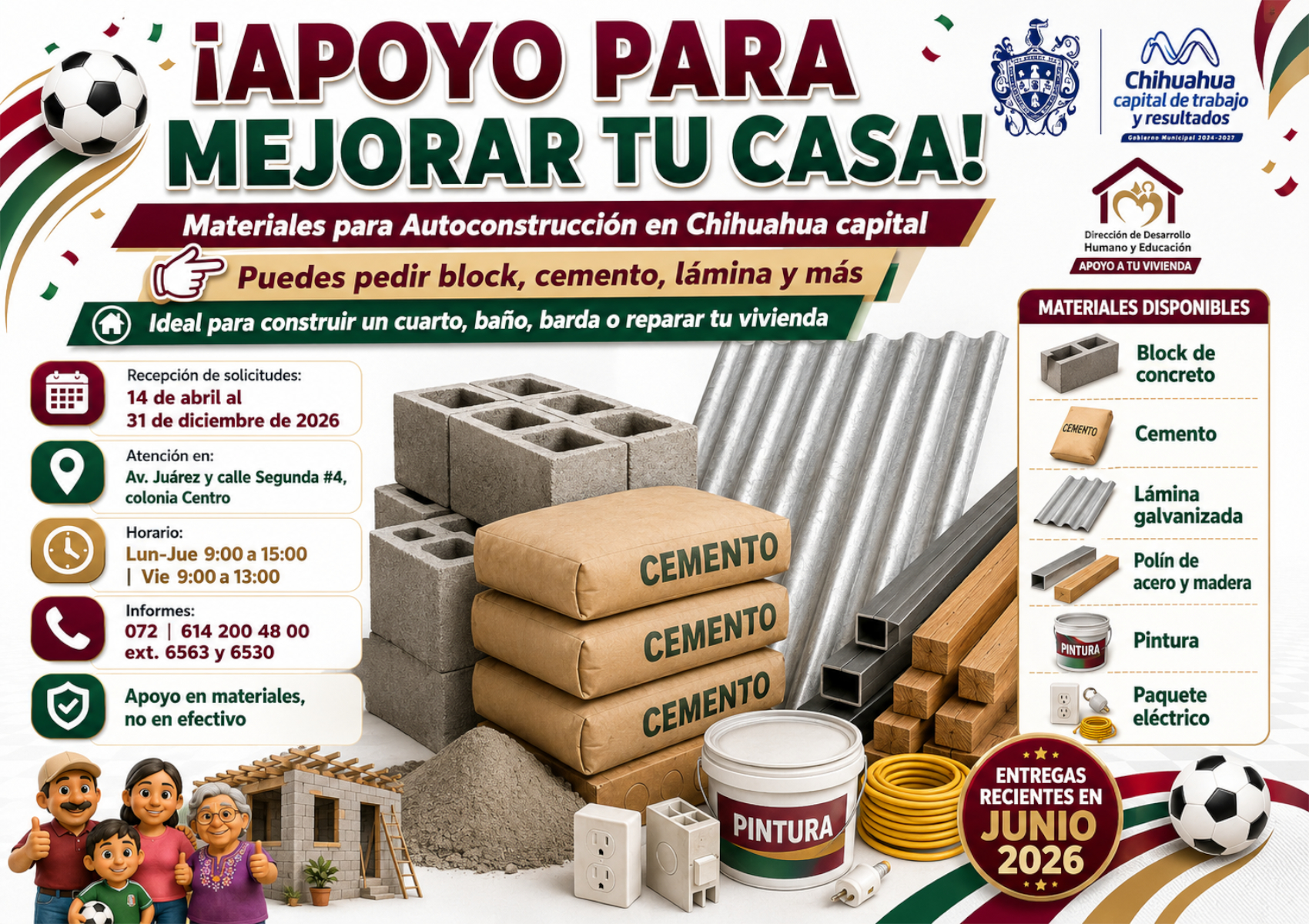 Materiales para Autoconstrucción en Donación en Chihuahua capital: apoyo para construir o mejorar tu vivienda