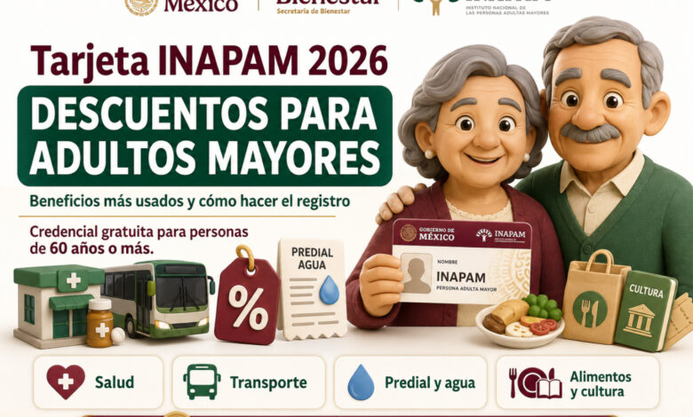 Tarjeta INAPAM 2026: descuentos para adultos mayores, beneficios más usados y cómo hacer el registro