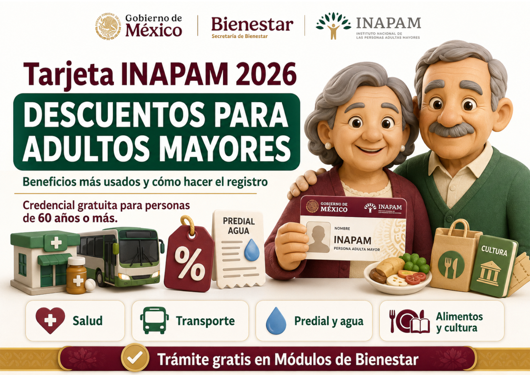 Tarjeta INAPAM 2026: descuentos para adultos mayores, beneficios más usados y cómo hacer el registro