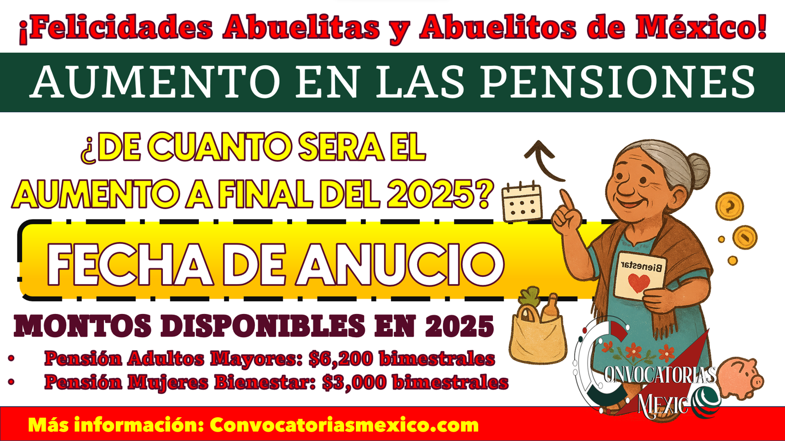¡Sube la Pensión Bienestar! ¿Cuánto recibirás en 2026 por tu Pensión Bienestar?