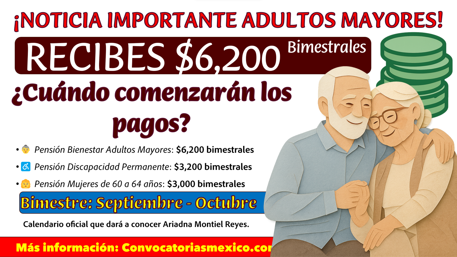 Septiembre: así viene el depósito de septiembre - octubre de la Pensiones Bienestar