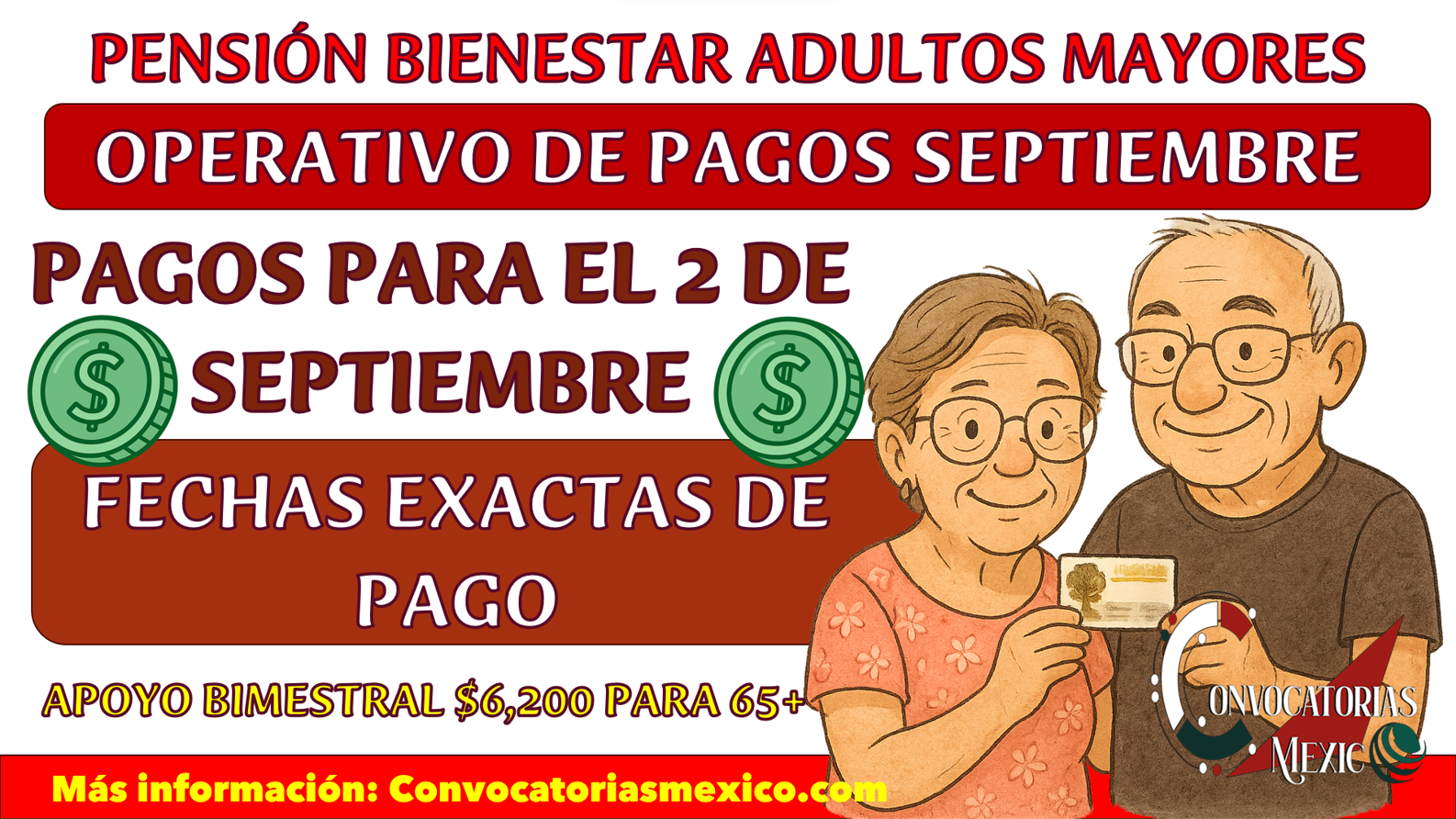¿Quienes reciben el pago el 2 de septiembre de la Pensión Bienestar 65 años y más?