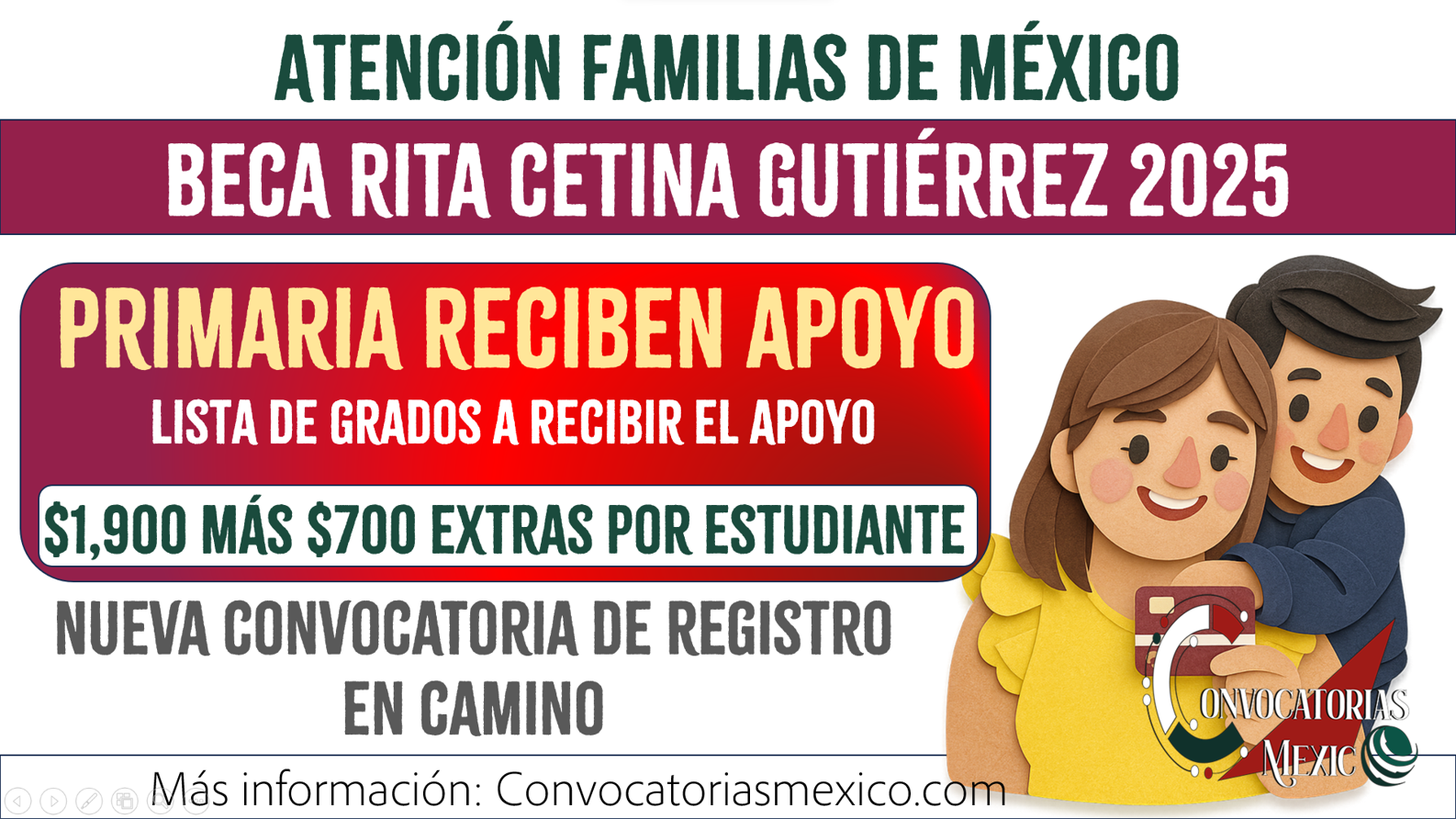 ¡Primaria! Reciben $1,900 pesos de la Beca Rita Cetina Gutiérrez en el año 2026