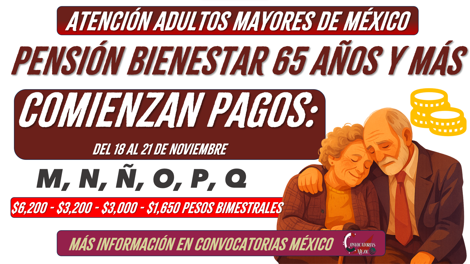 Comienzan nuevos pagos de $6,200 pesos de la Pensión Bienestar 2025