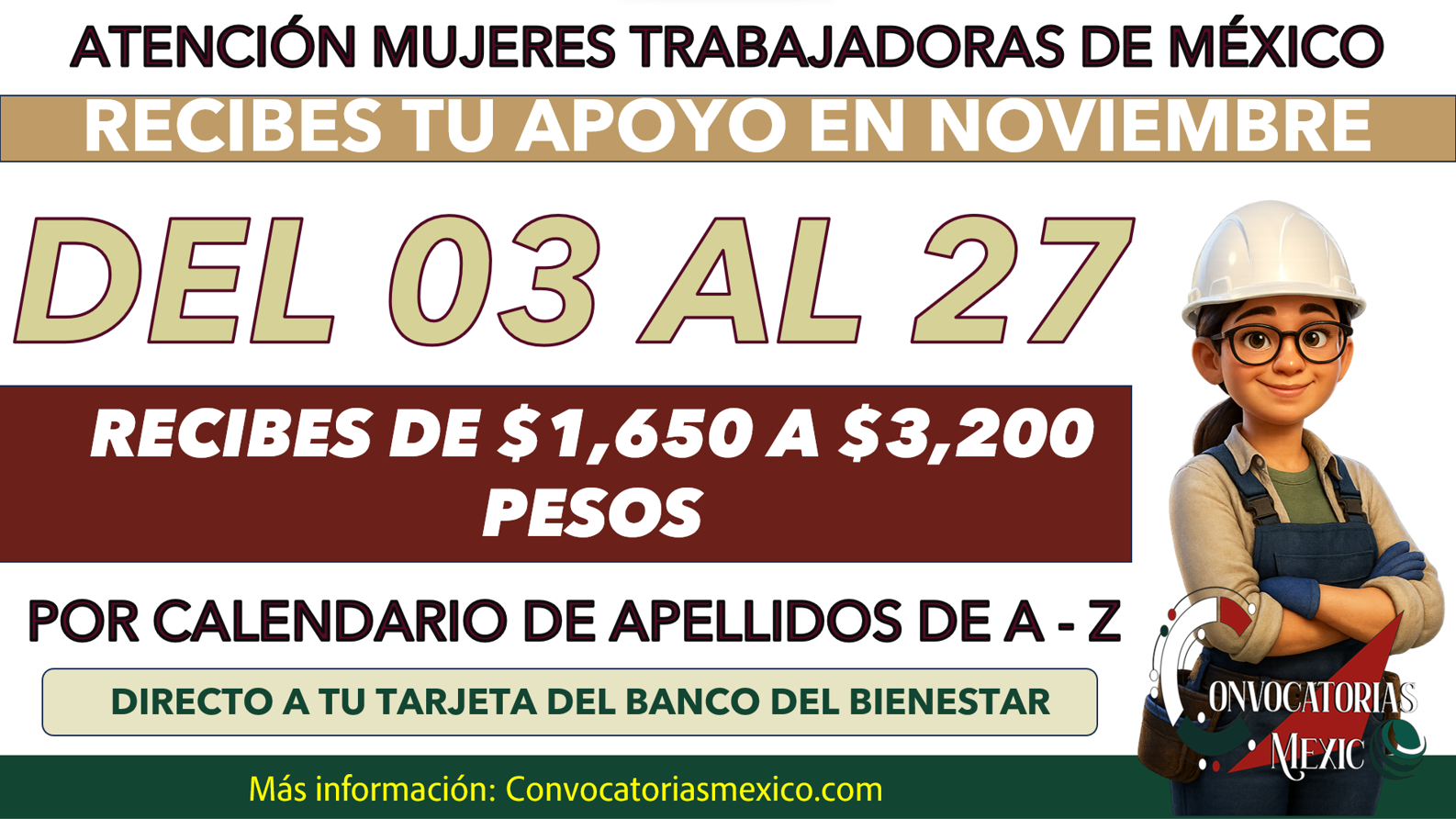 De $1,650 a $3,720 pesos del programa del bienestar Madres Trabajadoras en noviembre 2025 11 Imagen10 16