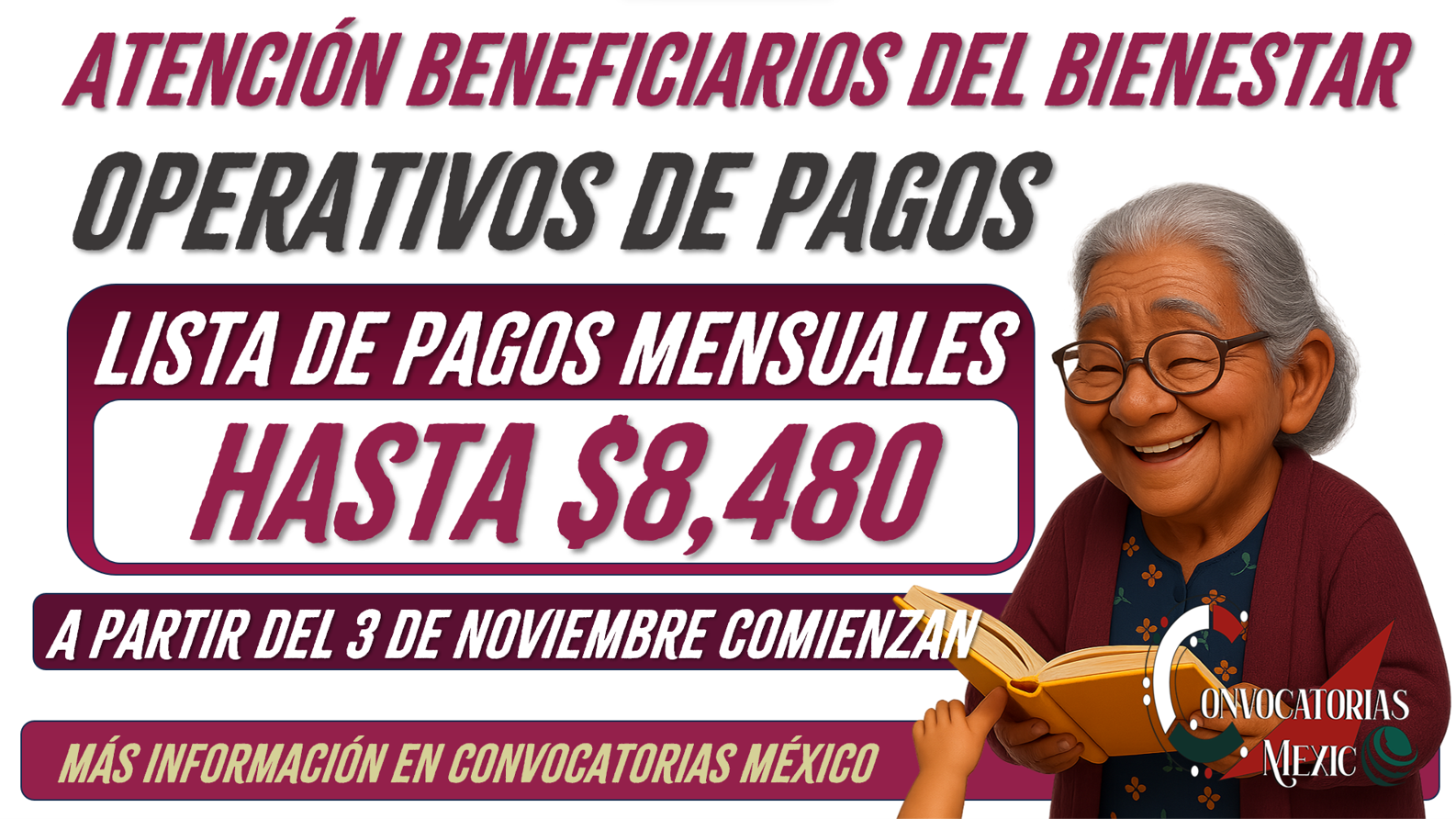 Pagos mensuales de los programas del bienestar para el mes de noviembre 2025