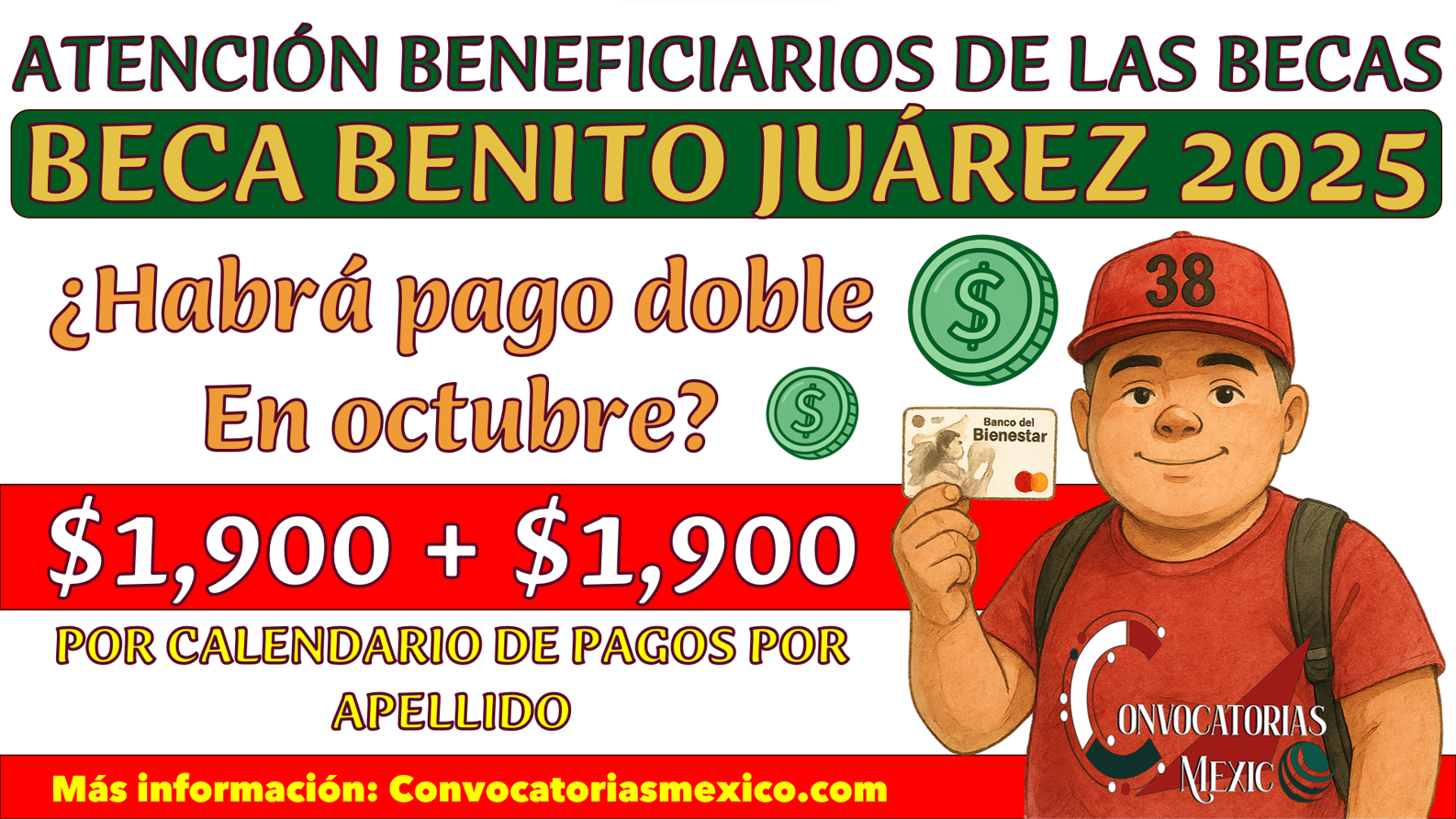 ¿Habrá pago doble de $3,800 pesos de la Beca Benito Juárez durante octubre?