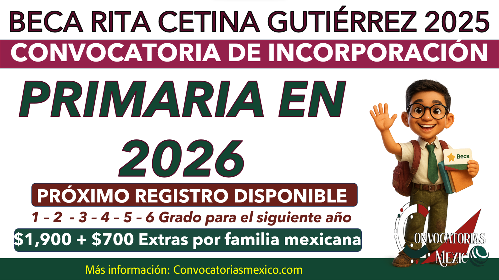 Alumnos de primaria en enero registro al programa Beca Rita Cetina Gutiérrez 2025