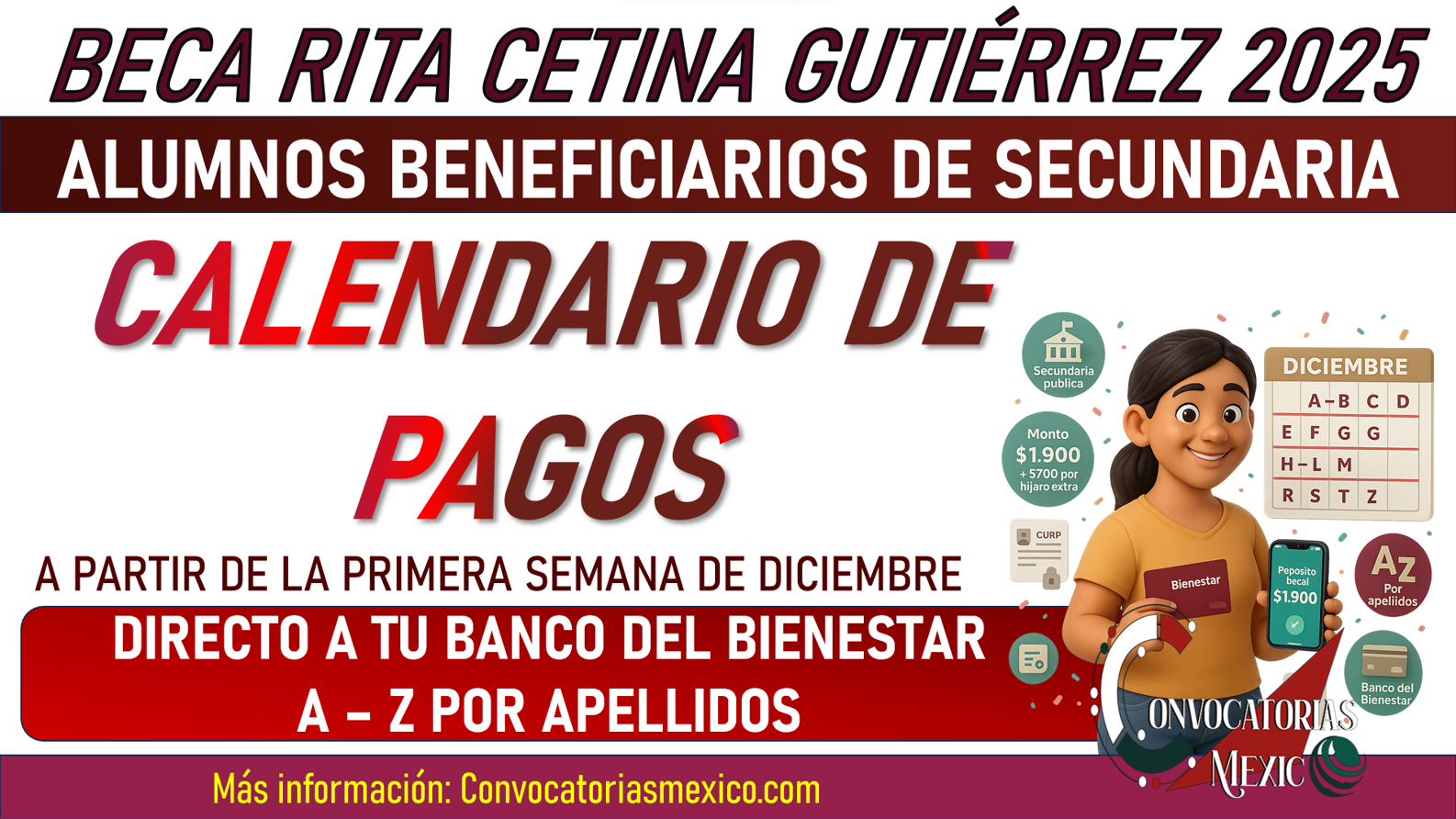 Beca Rita Cetina: anuncian segunda entrega del año y calendario de pagos por apellidos