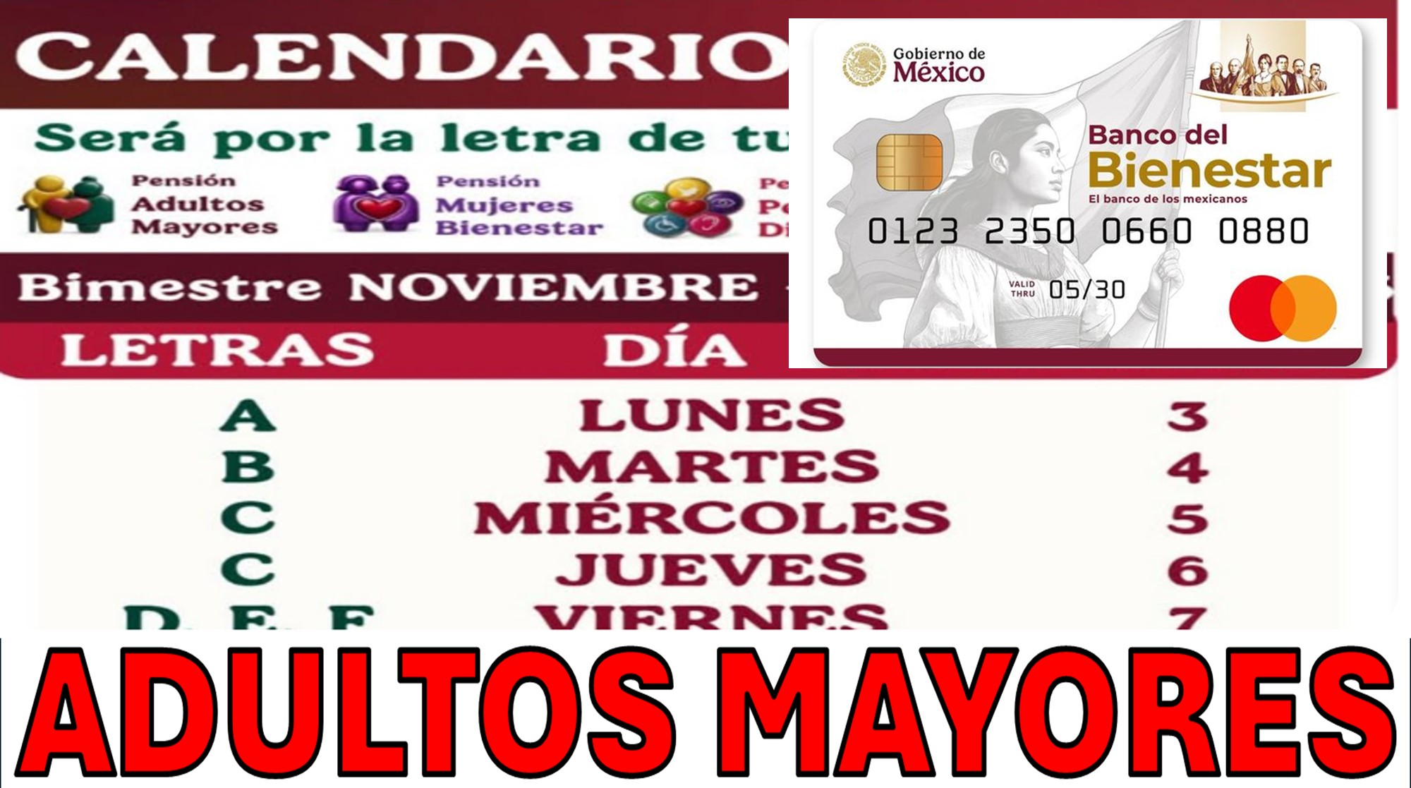 Pensión Bienestar: ¡Calendario Noviembre-Diciembre 2025! Fechas Clave y Alerta de Pagos para Adultos Mayores