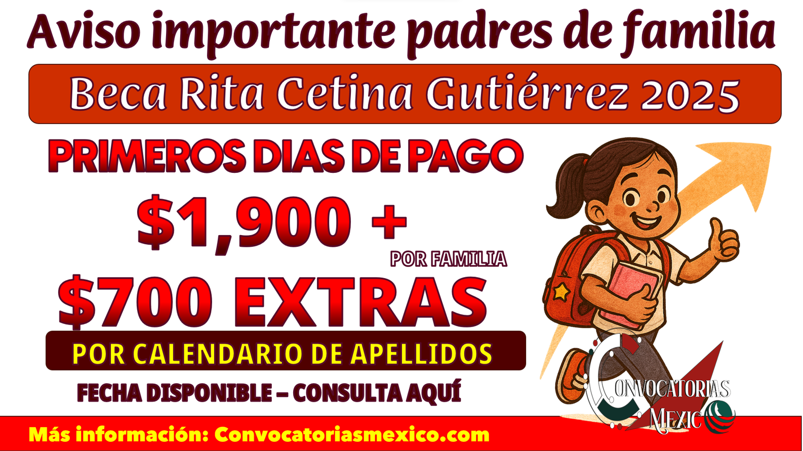 Así comienzan pagos del 1 al 3 del sept - oct de la Beca Rita Cetina Guitérrez 2025