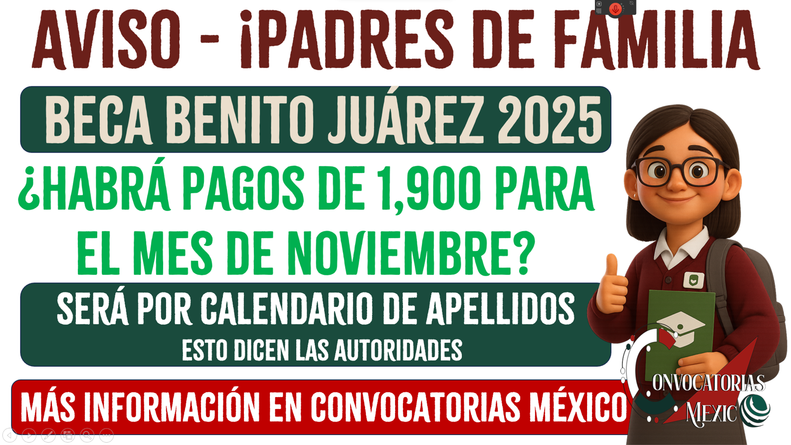 ¿Habrá pagos de la Beca Benito Juárez para el mes de noviembre 2025?