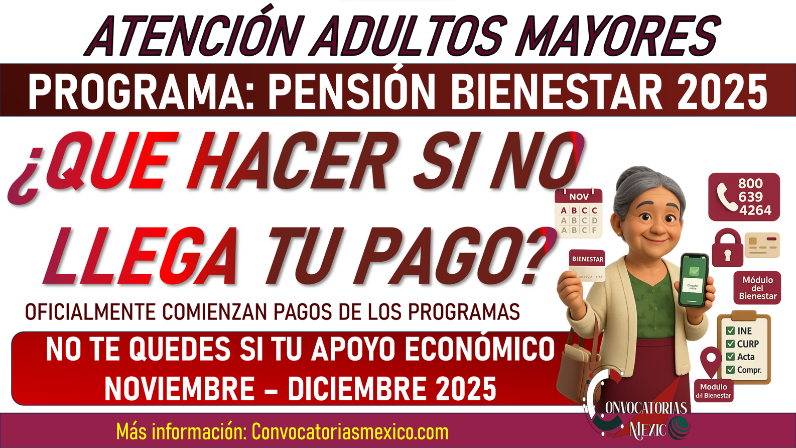 ¿Qué hacer si no llegó el depósito de tu Pensión Bienestar en noviembre?