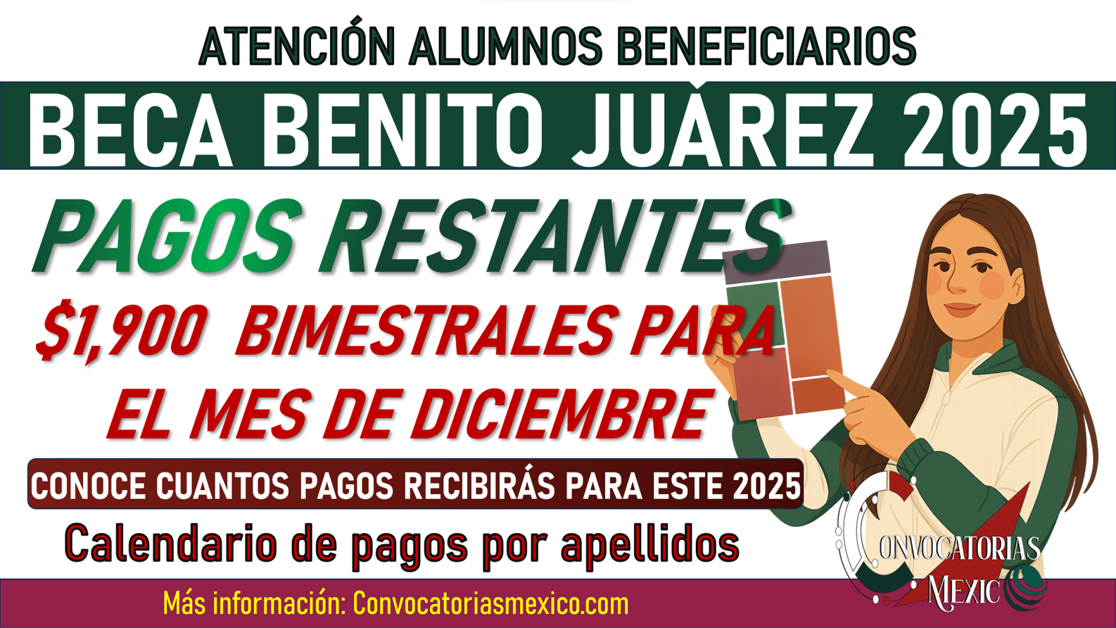 ¡Atención alumnos beneficiarios! Pagos restantes de la Beca Benito Juárez 2025