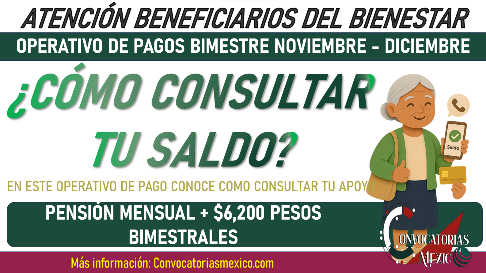 $6,200 + $3,200 + $3,000 en noviembre ¿Cómo consultar saldo y últimos depósitos sin ir al cajero?