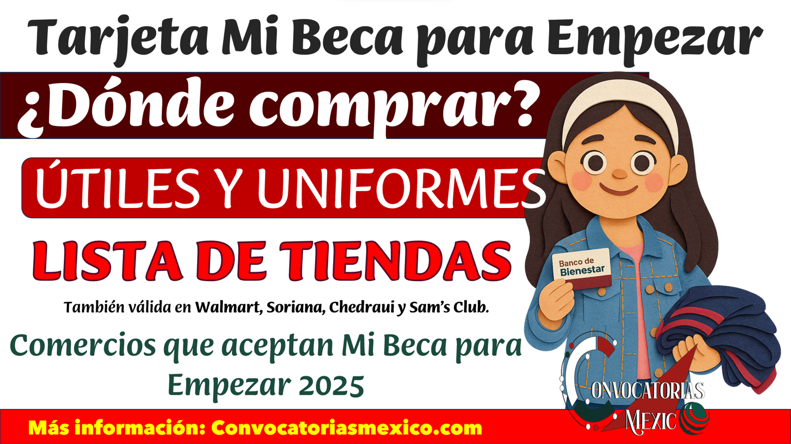 Útiles, uniformes y más: Lista completa de comercios afiliados Mi Beca para Empezar