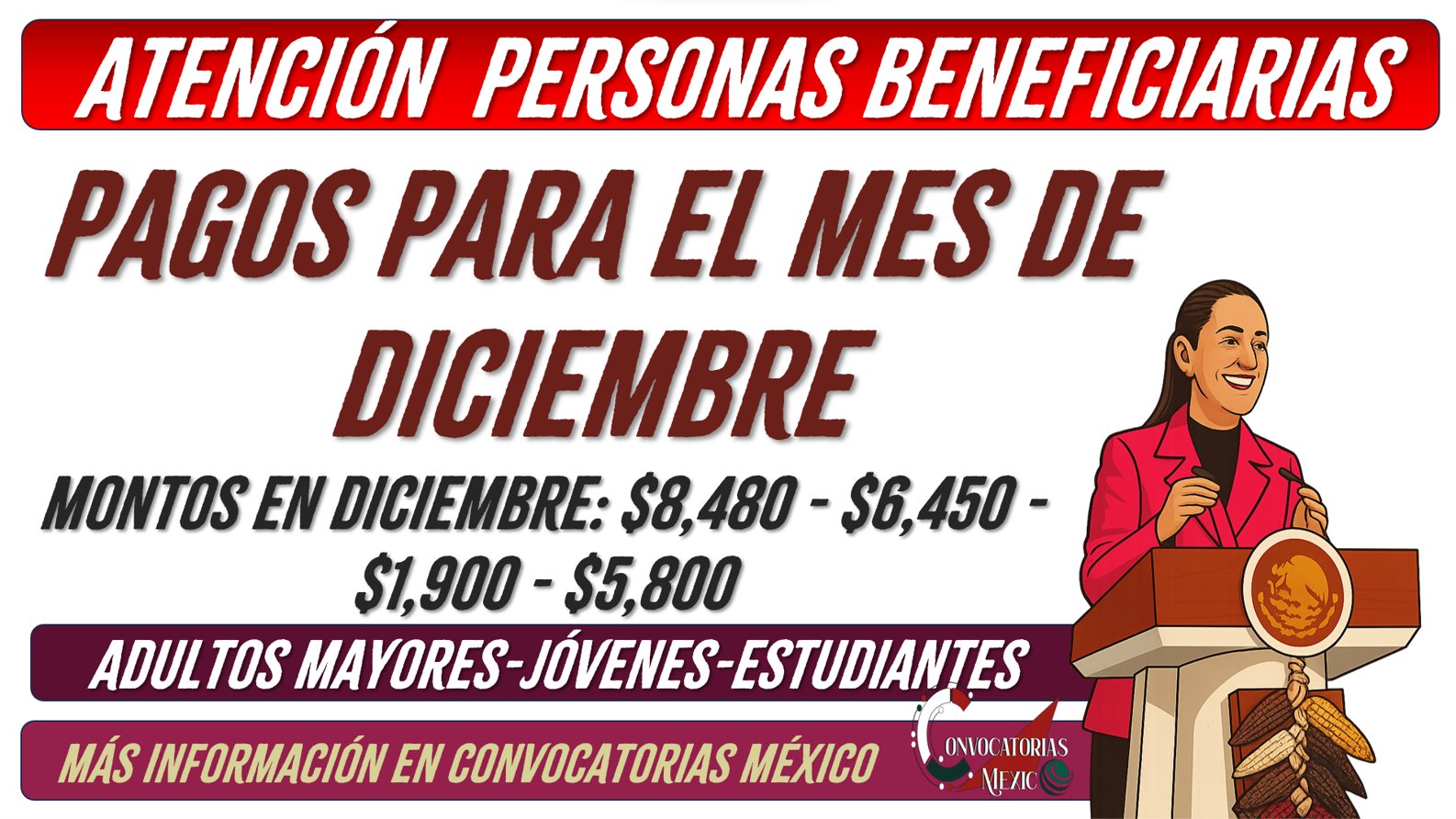 Lista de Pagos de los programas del Bienestar para el mes de diciembre 2025