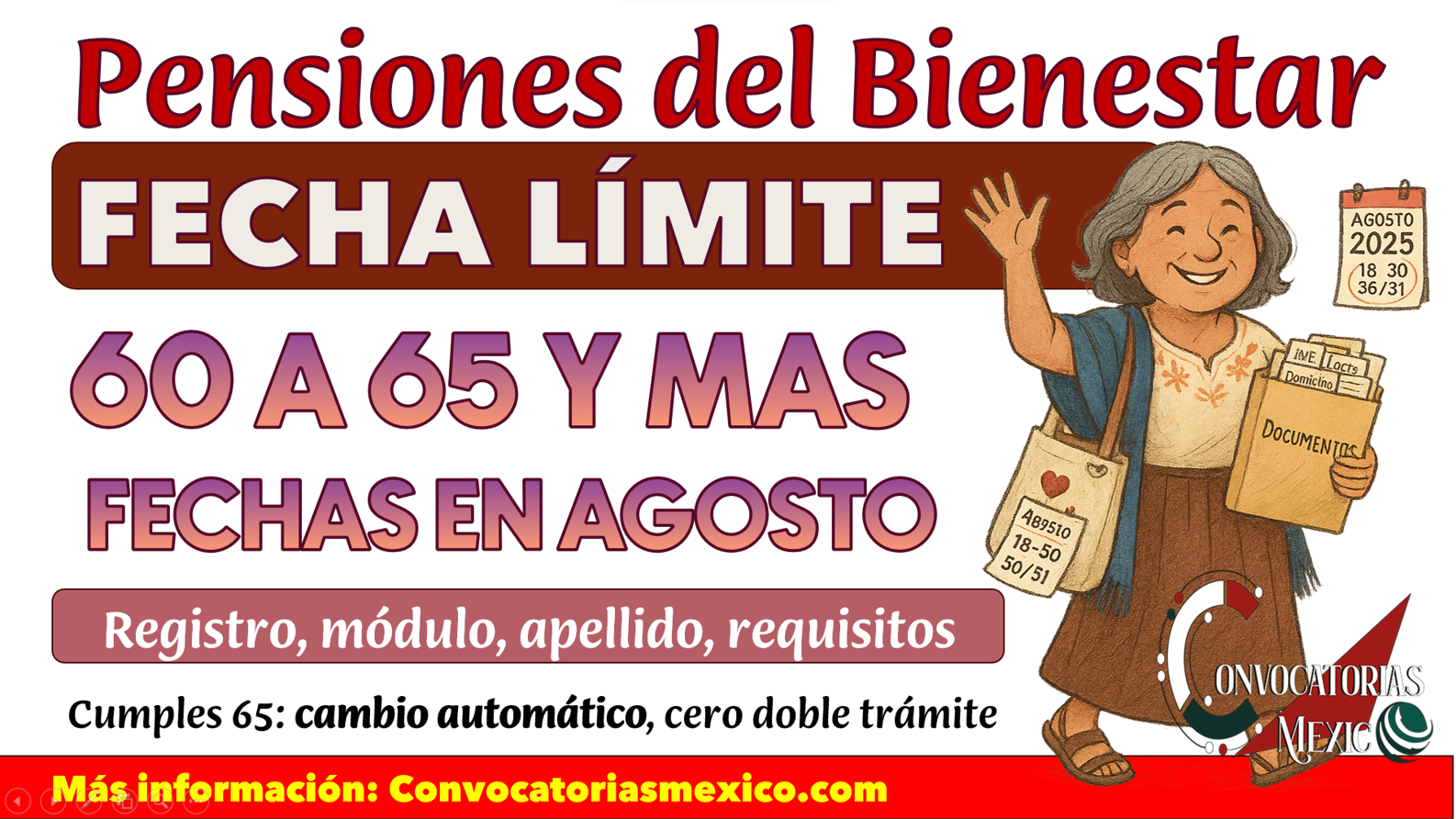 Último llamado: $6,200 y $3,200 fecha límite para Pensión Bienestar y Pensión Mujeres