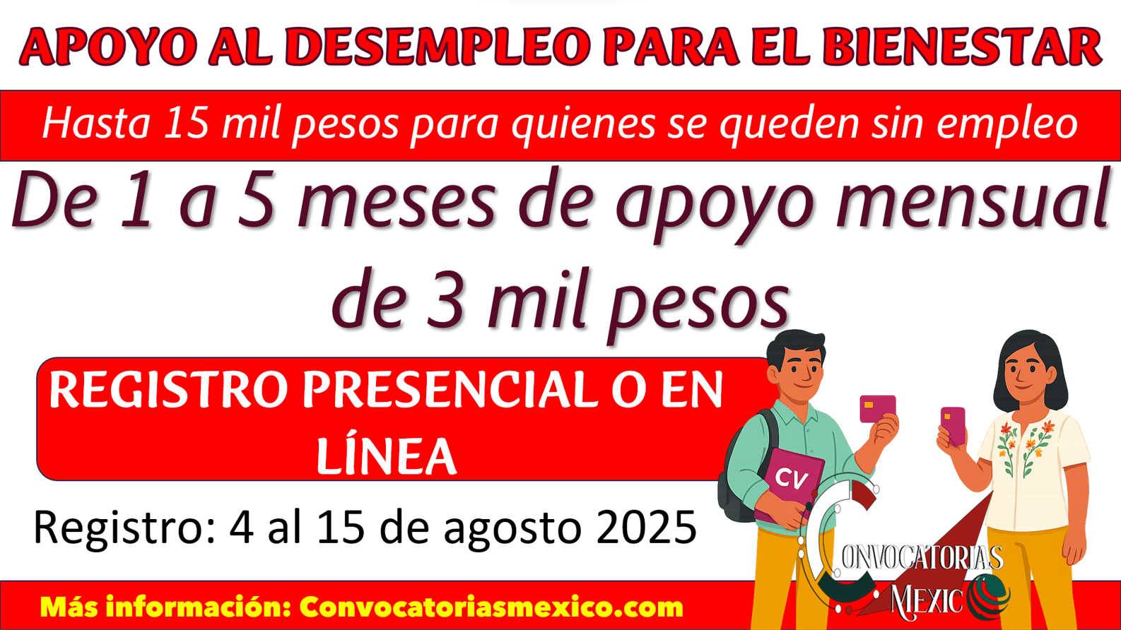 Hasta $15,000 si estás sin trabajo: Apoyo al Desempleo para el Bienestar