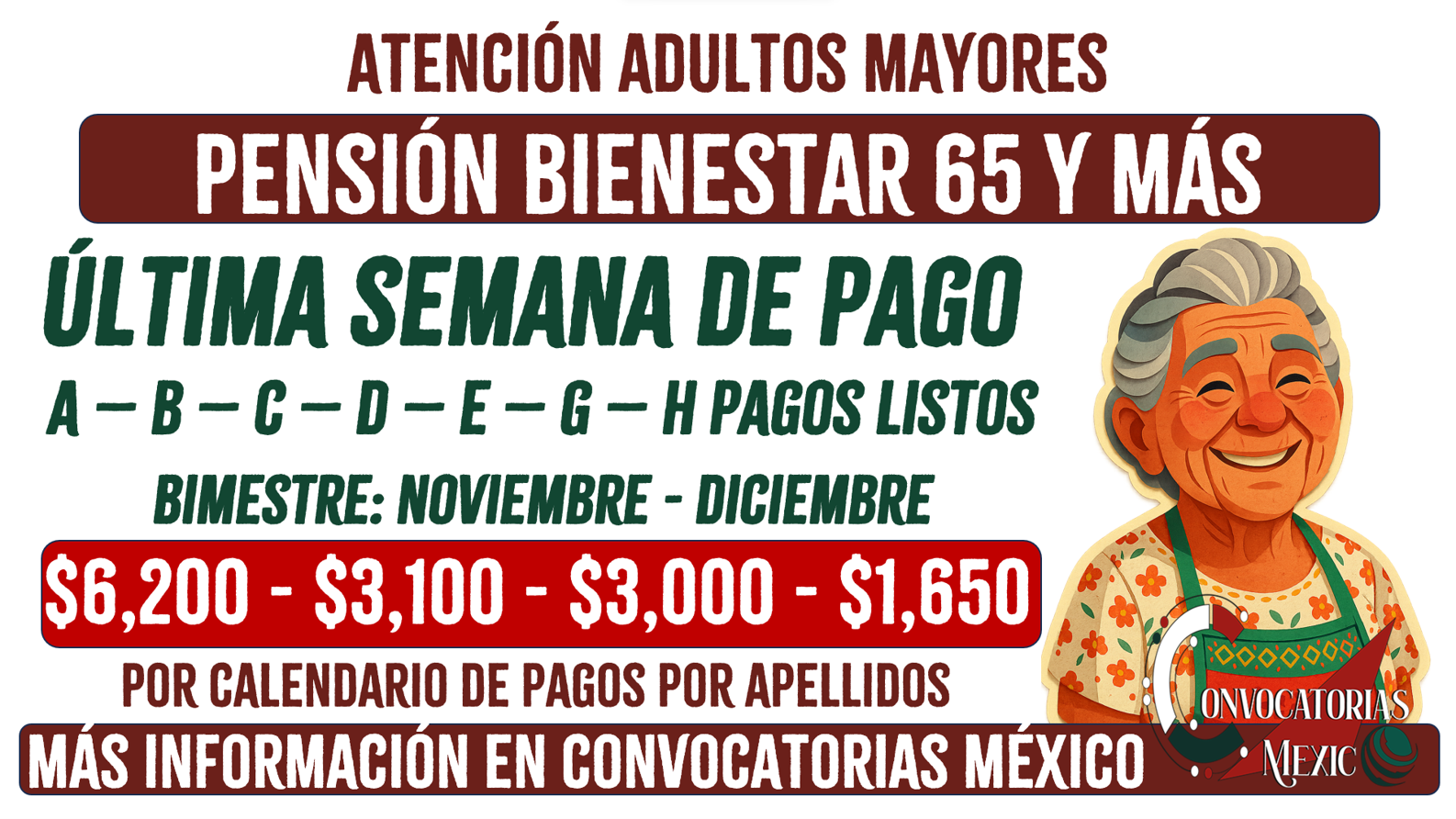 Última semana de pagos de los programas del bienestar en noviembre 2025
