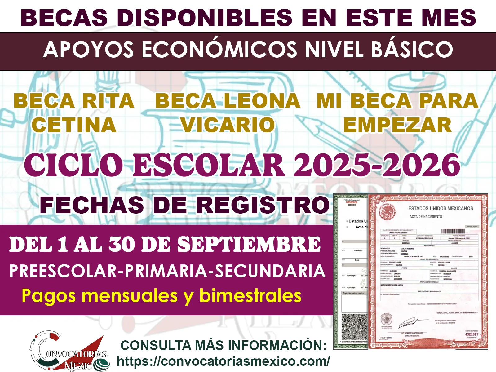 Inicia el ciclo escolar 2025-2026 con programas de becas para apoyar a las familias