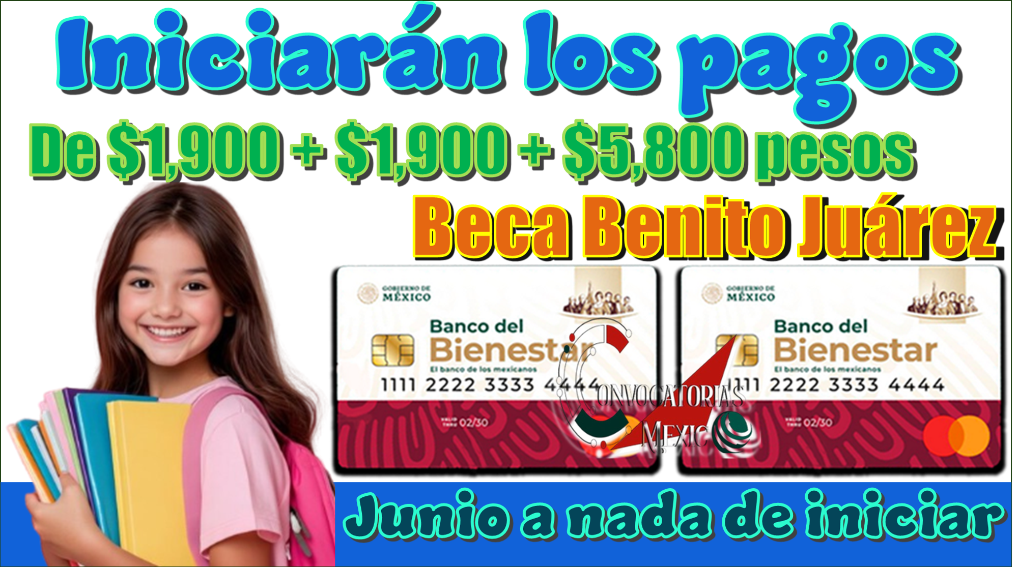 Iniciarán los pagos de $1,900 + $1,900 + $5,800 pesos de la Beca Benito Juárez | Junio a nada de iniciar 
