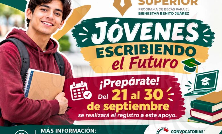 Jóvenes Escribiendo el Futuro ¡Prepárate del 21 al 30 de septiembre se realizara el registro a este apoyo!