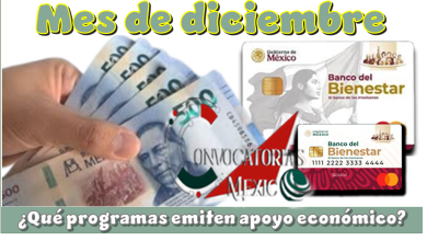 Mes de pagos de diciembre | ¿Qué programas emiten apoyo económico?