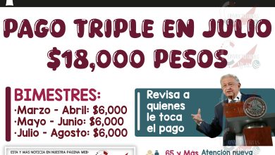 PAGO TRIPLE CONFIRMADO ¡Adultos Mayores reciben hasta 18,000 pesos de la Pensión Bienestar 2024!