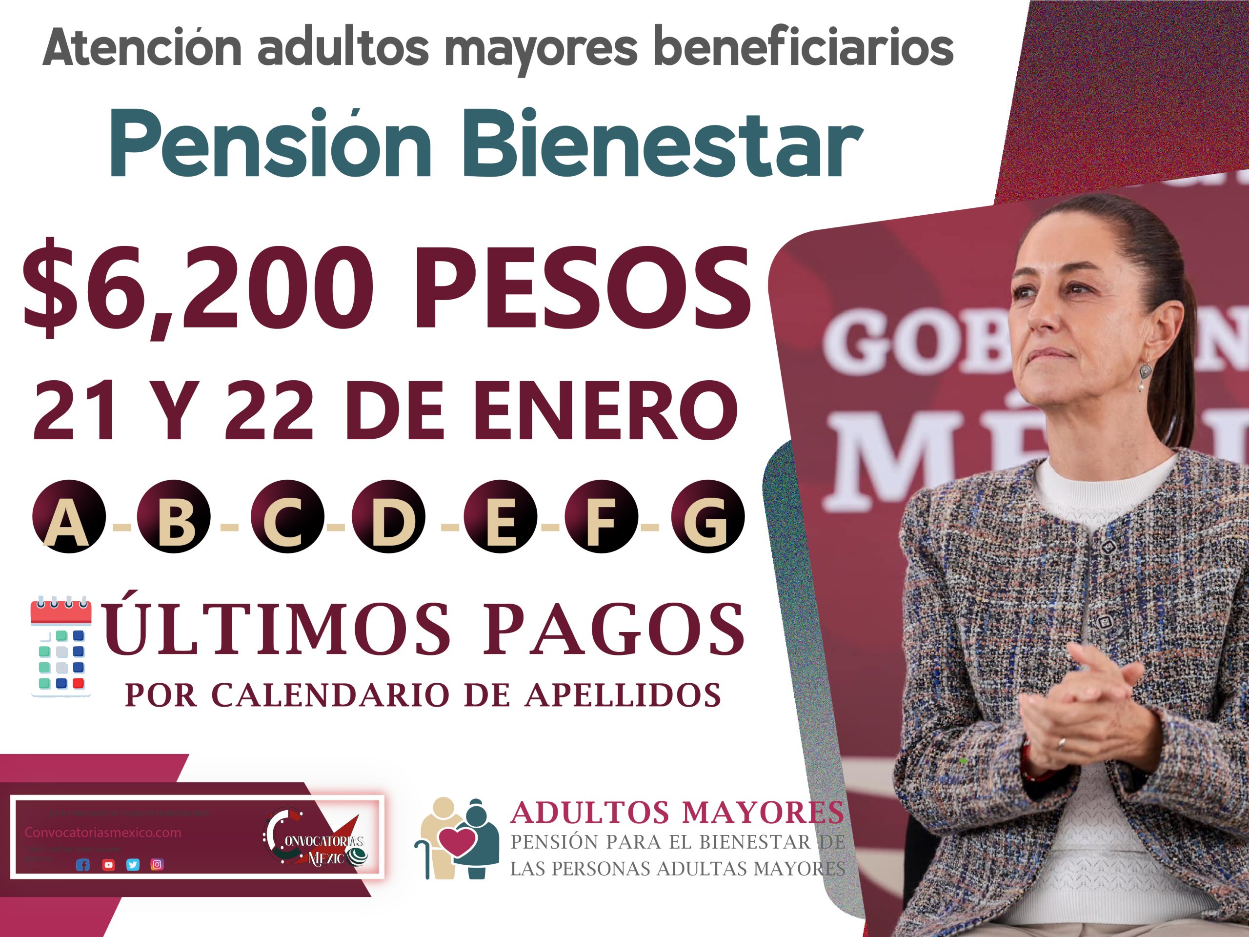 21 Y 22 DE ENERO Pagos para estos adultos mayores beneficiarios de la Pensión Bienestar 2025